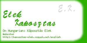 elek kaposztas business card